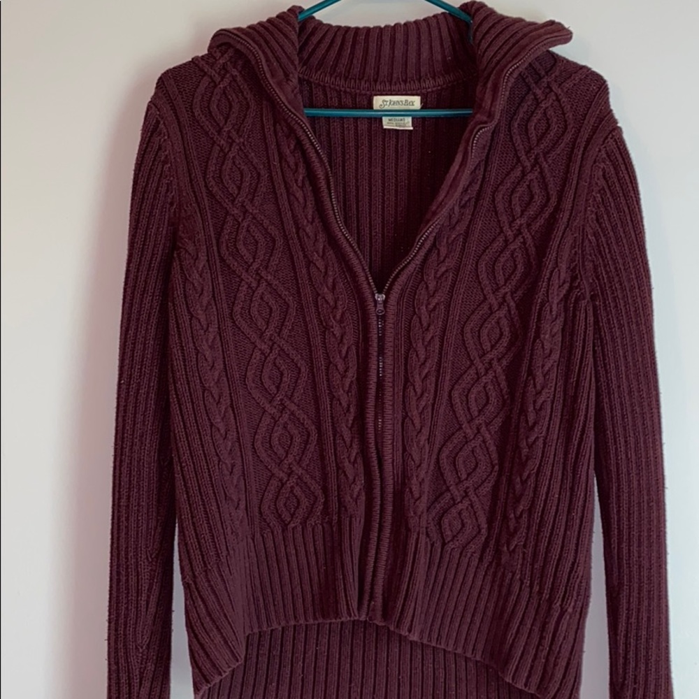 Purple zip up sweater